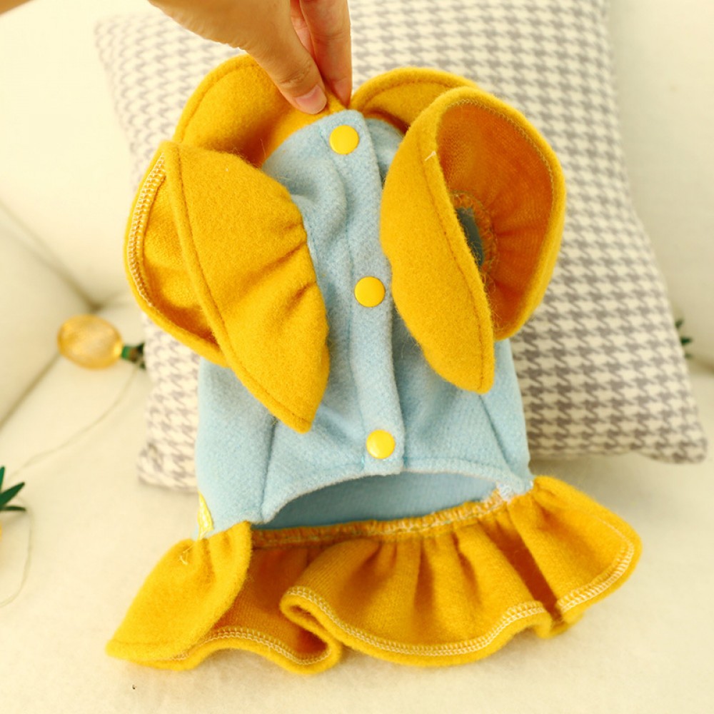 PETCIRCLE pet clothes teddy bear small dog autumn and winter cute duckling dress dog woolen suspenders skirt