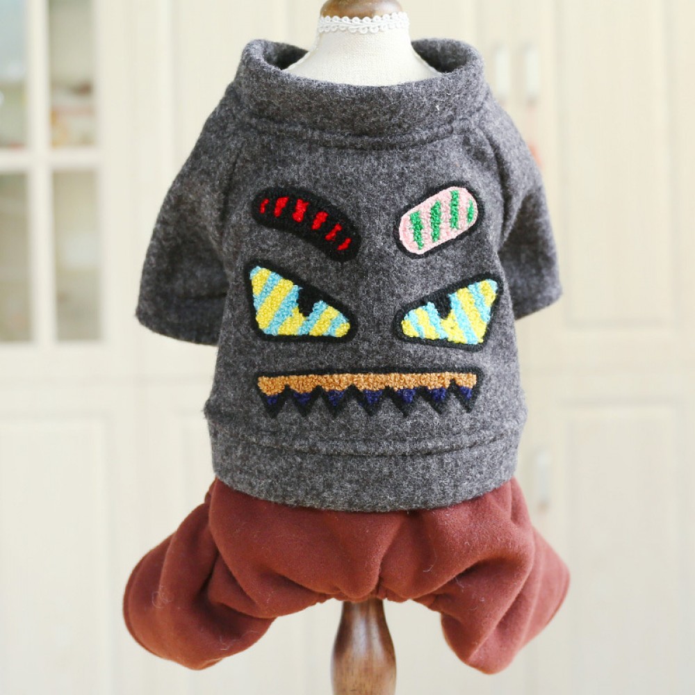 New Teddy Bear Puppy Caterpillar Monster Demon Dark Four-legged Fall Winter Cat and Dog Clothes