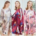XL Yao Ting silk pajamas ladies summer bat sleeve nightdress female summer plus size home service 7795