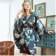 XL Yao Ting silk pajamas ladies summer bat sleeve nightdress female summer plus size home service 7795