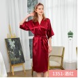 Yaoting silk pajamas ladies summer lace sexy suspenders nightdress red wedding home service DQ1339
