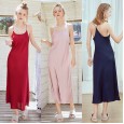 Yao Ting explosion models silk sexy pajamas ladies summer long paragraph simple suspenders night skirt home service 19411