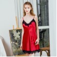 Pajamas silk ladies summer nightdress lace sexy suspenders nightdress home service DQ1196