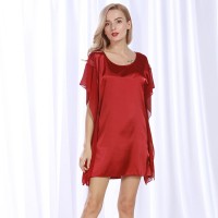 Yaoting classic explosion silk pajamas ladies dream summer nightdress sexy round neck home service