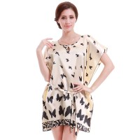 Butterfly silk night skirt skirt ladies summer short sexy silk night skirt home service