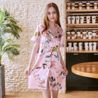Yao Ting basic silk sexy ladies night skirt summer silk shirt feminine pajamas home service SQ797