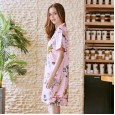 Yao Ting basic silk sexy ladies night skirt summer silk shirt feminine pajamas home service SQ797