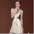 Yaoting explosion summer silk pajamas ladies lace vest night skirt ladies summer home service