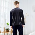 Yaoting classic velvet pajamas men's long-sleeved winter hedging contrast color home service two-piece suit SR975