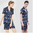Yaoting classic silk couple pajamas ladies spring short-sleeved shorts home service suit 726 727