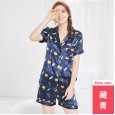Yaoting classic silk couple pajamas ladies spring short-sleeved shorts home service suit 726 727