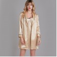 Yaoting spring and summer pajamas female silk nightgown two-piece embroidery Bridesmaid bridesmaid robe 1537