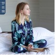 Spring and summer summer new pajamas ladies long-sleeved trousers simulation silk suit thin sexy home service