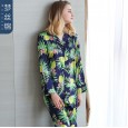 Spring and summer summer new pajamas ladies long-sleeved trousers simulation silk suit thin sexy home service