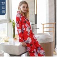 Spring and summer summer new pajamas ladies long-sleeved trousers simulation silk suit thin sexy home service