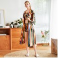 New simulation silk wedding pajamas silk ladies spring and autumn summer long morning robe home pajamas