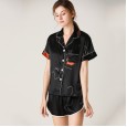 New pajamas women's spring and summer simulation silk thin short-sleeved shorts suit ladies home service silk DL