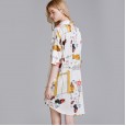 New spring and summer pajamas female silk thin section mid-sleeved nightdress female summer shirt skirt home service can be worn outside YT