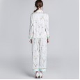 New pajamas women spring and summer summer thin silk printing long-sleeved casual home service suits can be worn outside YT