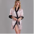 Pajamas ladies spring and summer new thin section F simulation silk sexy night robe bathrobe new morning robe home service YT