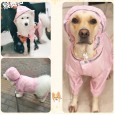 Golden retriever hooded raincoat dog Samoyed medium-sized large dog-side animal husbandry poncho all-inclusive four-foot pet big dog clothes