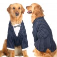 Pet Clothes Huayuan Big Dog Striped Bow Tie Suit Clothes Dog Clothes
