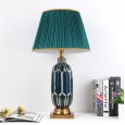 American ceramic simple table lamp retro European modern high-end hotel living room soft bedside table bedroom table lamp