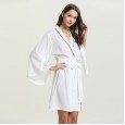 New products spring and summer summer pajamas ladies long-sleeved sexy simulation silk gown home service home service DL
