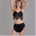 New silk sexy pajamas female summer hot temptation lace sexy underwear two-piece suit home YT