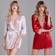 New style pajamas female summer nightgown ladies summer silk fun sexy lace bathrobe morning robe home service YT