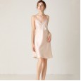 Simulation silk pajamas female simulation silk nightgown lace strap nightdress two-piece nightdress bathrobe home service DL