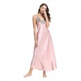 Spring and autumn summer simulation silk pajamas women's lace sexy V-neck long suspenders nightdress home service generation DL