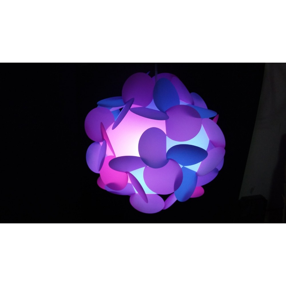 Five-sided ball color film combination round lampshade environmental protection simple home lighting lampshade