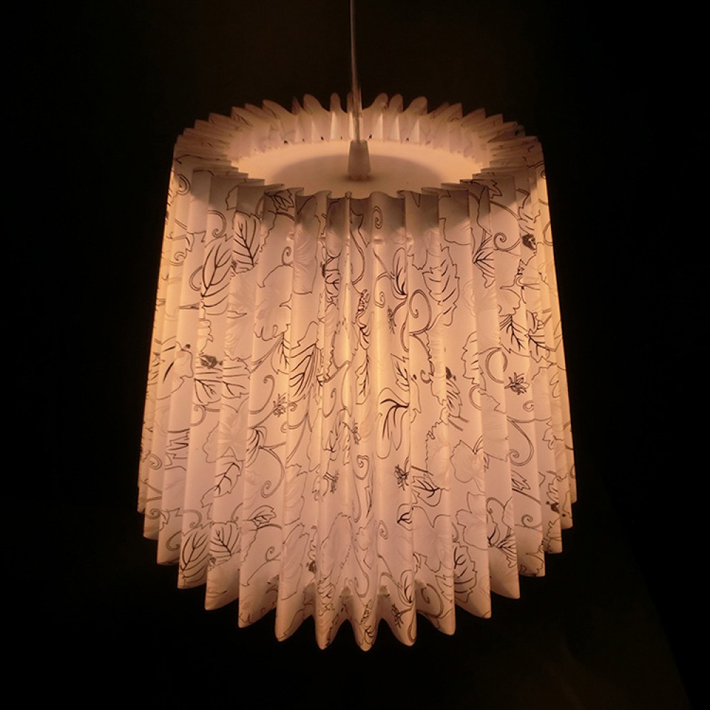 Household lighting multiple angle lampshade white black pattern Chinese bedroom table lamp accessories lampshade