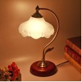 European style bedroom table lamp stylish dimming LED simple personality creative table lamp retro mahogany bedside lamp