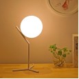 Nordic modern minimalist bedroom bedside lamps creative personality metal decoration warm milky white ball glass table lamp