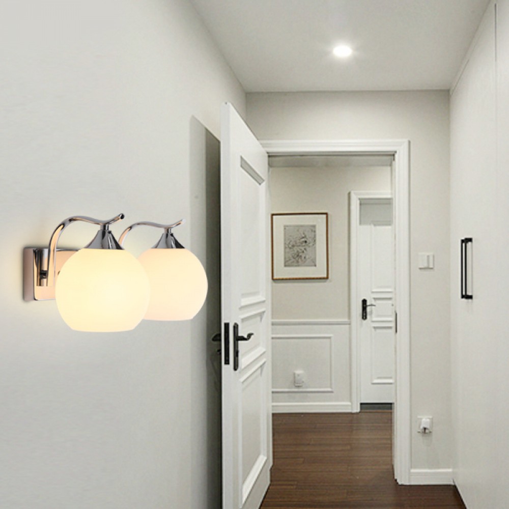 Spherical glass wall lamp Nordic minimalist bedroom wall lamp TV background wall personality living room aisle wall lamp