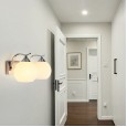 Spherical glass wall lamp Nordic minimalist bedroom wall lamp TV background wall personality living room aisle wall lamp