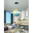 led eye protection children's room lamp creative globe rudder ceiling lamp remote control dimming boy girl bedroom chandelier