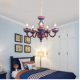 Children's room chandelier Captain America creative cartoon Mediterranean bedroom lamp Nordic eye protection boy and girl room lamp