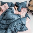 60 pieces of long-staple cotton solid color double fight embroidery four-piece set simple European cotton kit pure cotton bedding