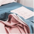 60 pieces of long-staple cotton solid color double fight embroidery four-piece set simple European cotton kit pure cotton bedding