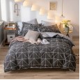 Net red models Nordic style cotton four-piece cotton bedding dormitory bed sheets single quilt three-piece