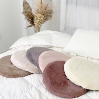 Japanese rabbit down cushion memory foam PP pad thickened macaron solid color warm round chair cushion