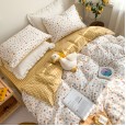 Retro lace girl small floral bed cotton four-piece set of student dormitory three-piece quilt cover