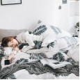 Nordic cotton small fresh wind four-piece cotton active printing quilt cover bed linen