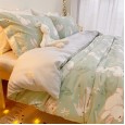 Small fresh cotton cute cartoon quilt cover four piece set 1.2 meters bed pure cotton bedding sheets three piece set