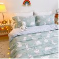 Small fresh cotton cute cartoon quilt cover four piece set 1.2 meters bed pure cotton bedding sheets three piece set
