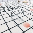 Nordic fabric small fresh and simple tablecloth lattice marble pattern cotton and linen table cloth long table