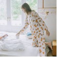 Women's adult knitted cotton printed home service white loquat pajamas skirt strawberry suit